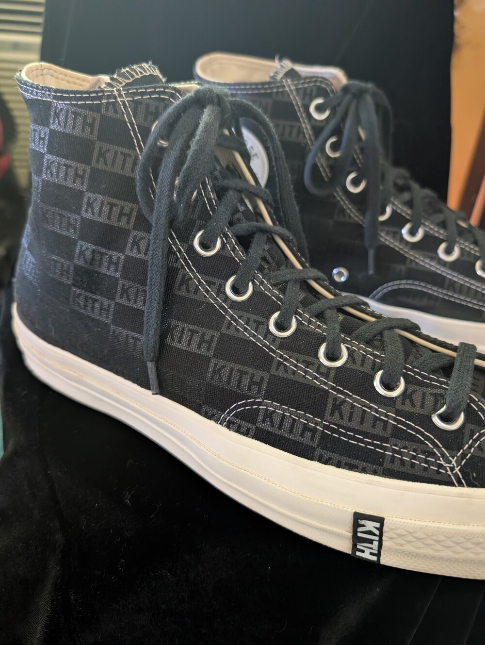Converse Kith Black Checker High-Top Canvas Sneakers